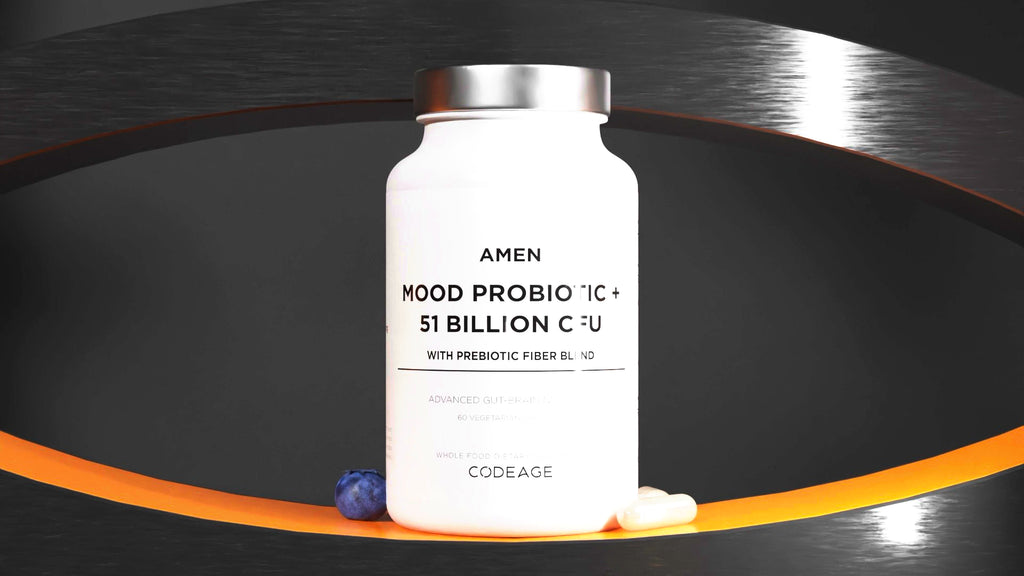 Probiotics and Prebiotics Blend Featuring Acacia Senegal Fiber, Ashwagandha, and Blueberries