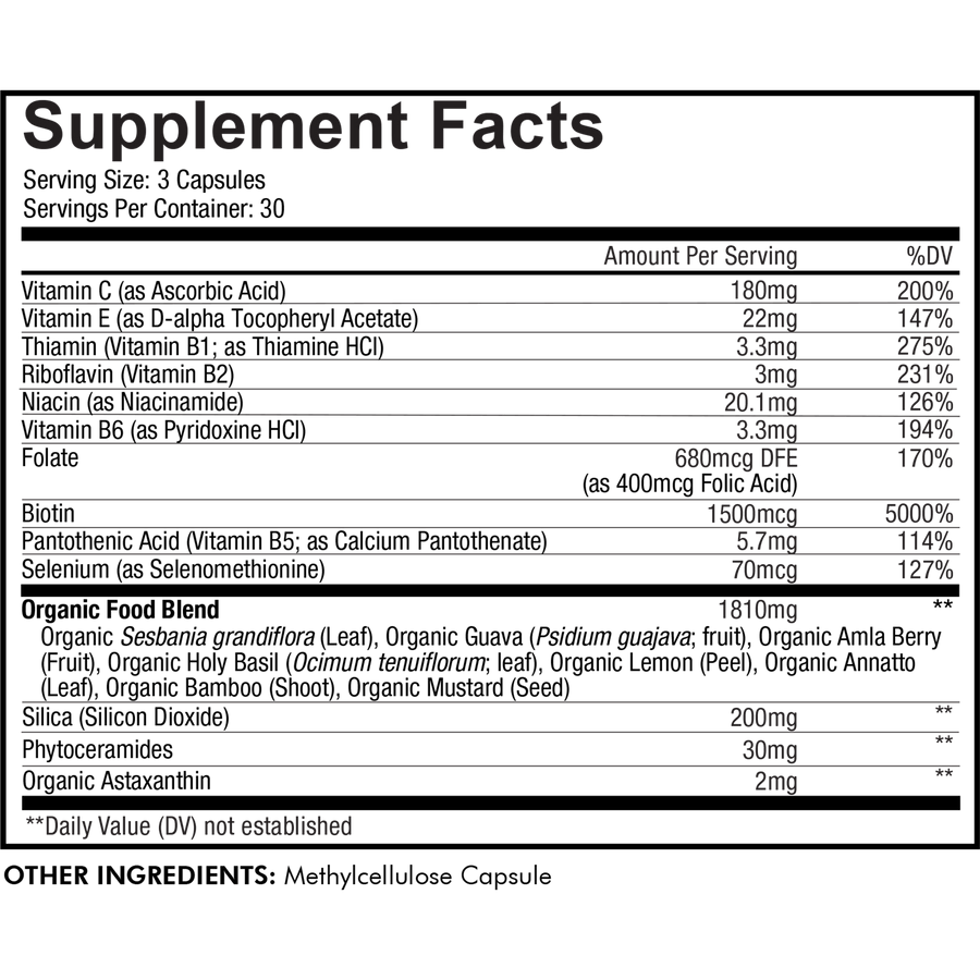 Codeage beauty Tonic supplement facts
