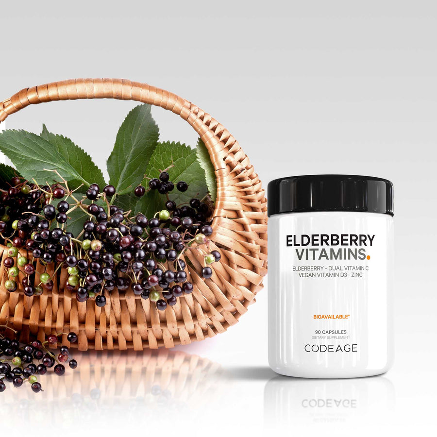 Codeage Organic blakc Elderberry supplement capsules