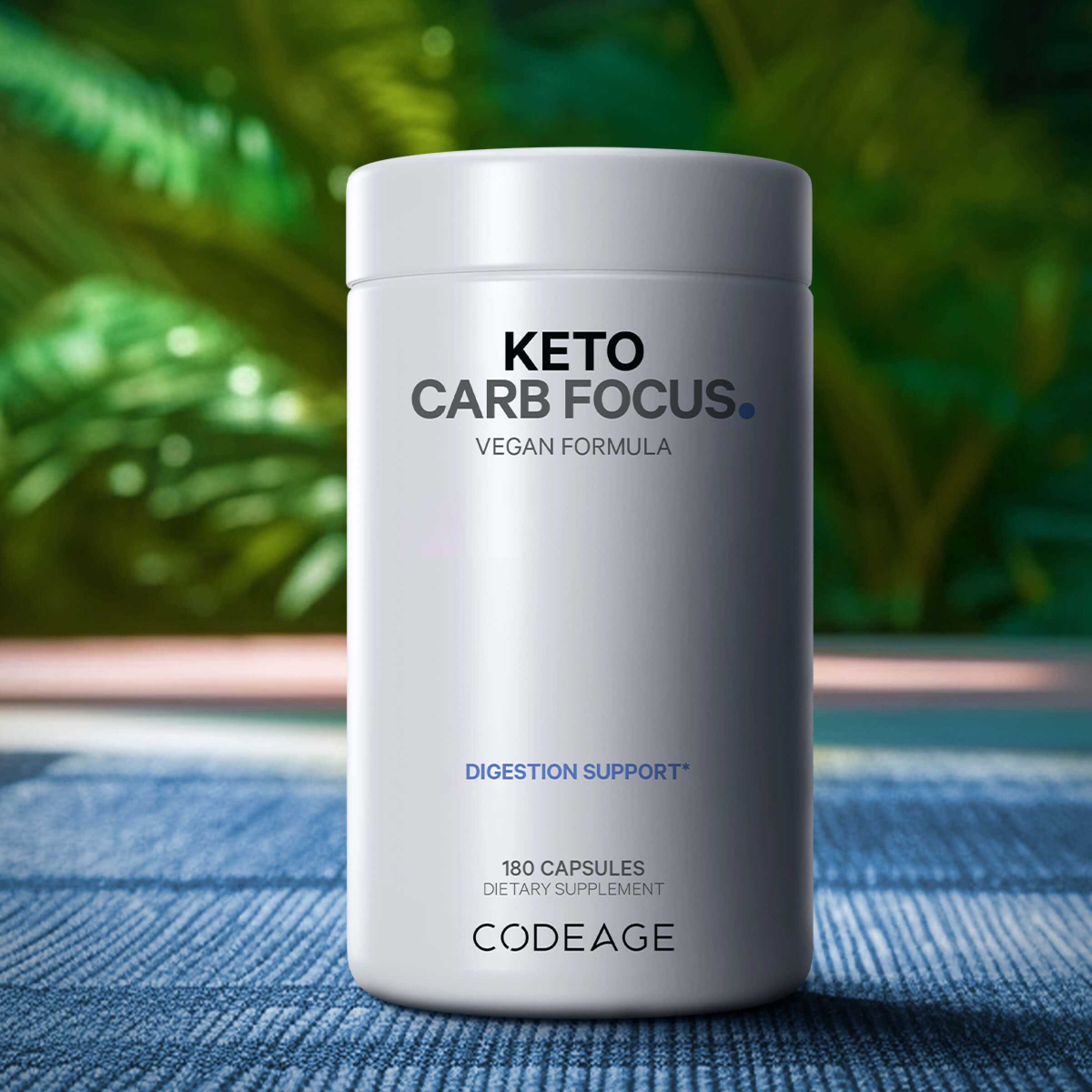 Codeage Keto Carb Focus Supplement Ketogenic Diet Supplement Facts Green Teal Leaf Powder Cinnamon