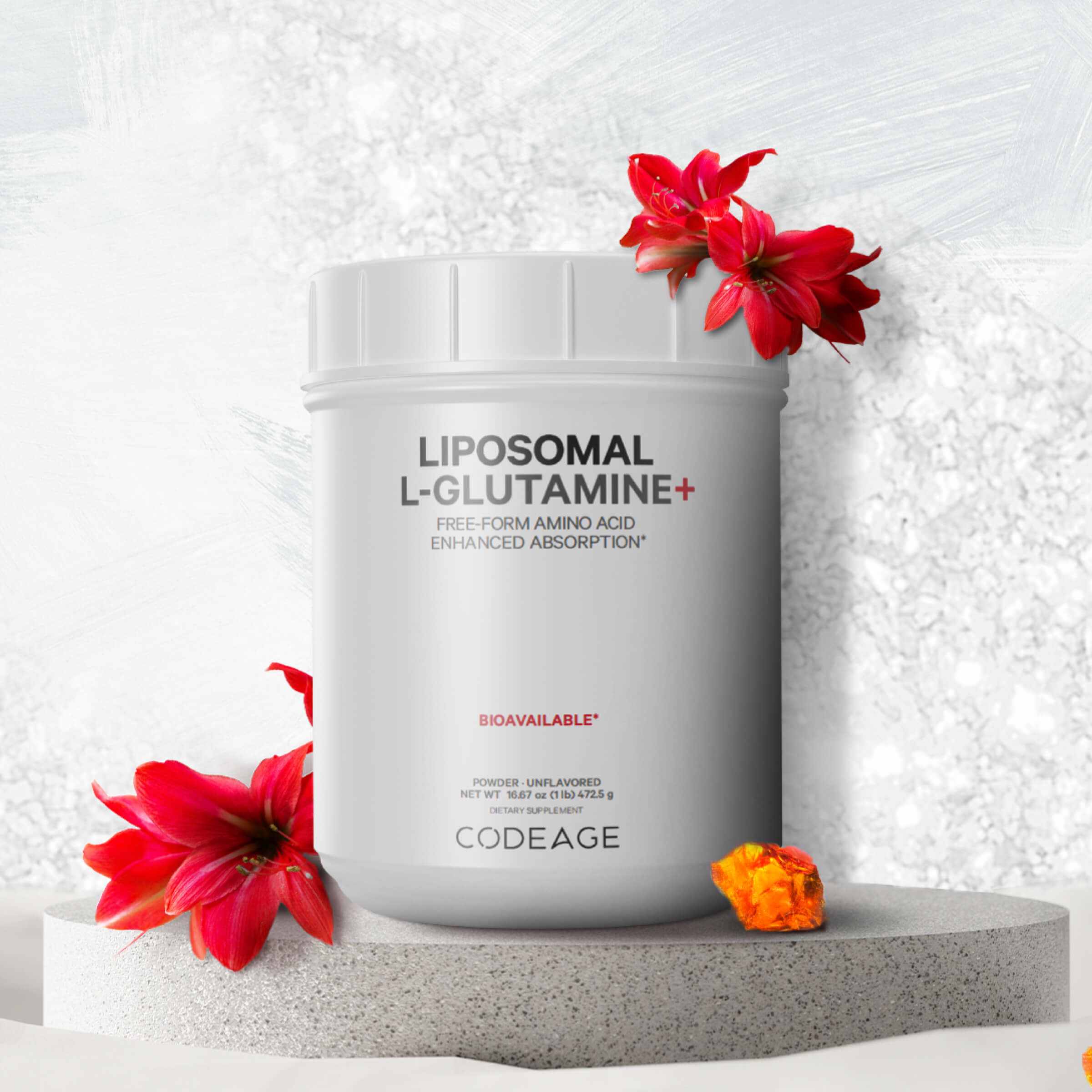 Codeage Liposomal L-Glutamine Powder Supplement Phospholipids