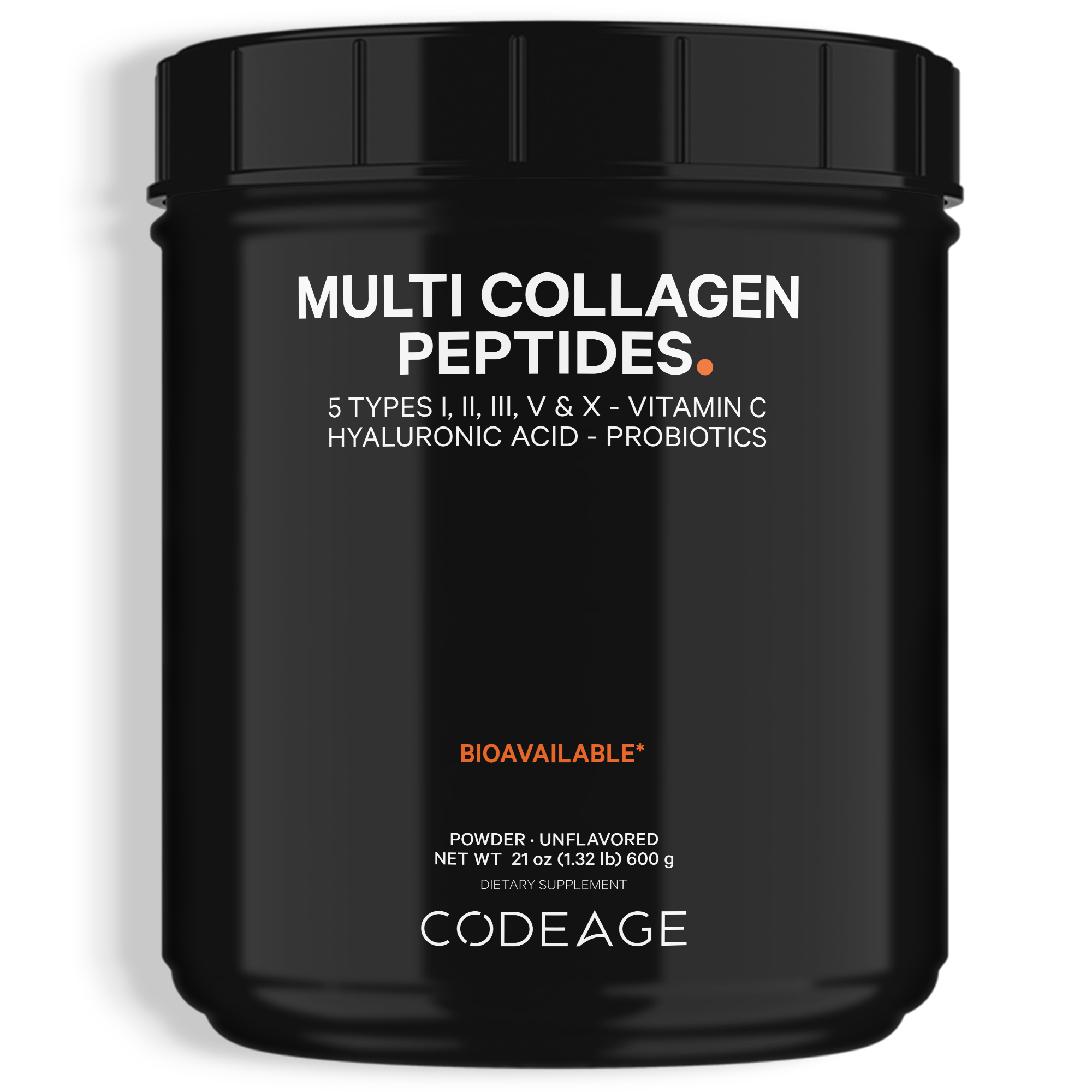 Multi Collagen Peptides Powder + Probiotics Black Edition Large