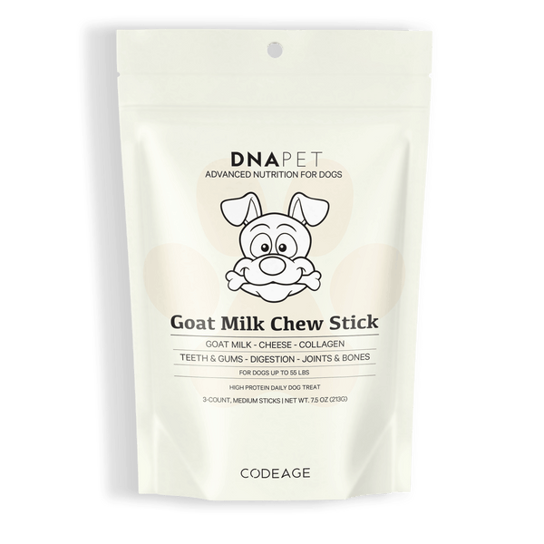 DNA PET Goat Milk Chew Stick For Dogs Goat Milk Cheese and Collagen Medium Sticks Codeage