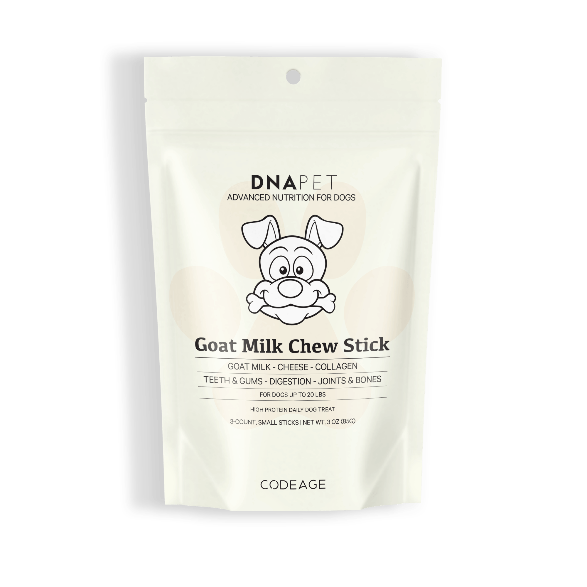 DNA PET Goat Milk Chew Sticks Cheese Recipe for Small Dogs Beef Collagen Peptides High Protein Daily Treats for Dogs