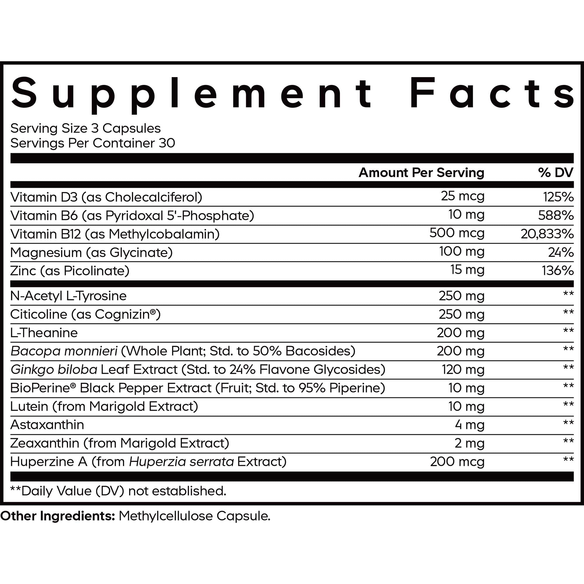 Codeage E-Sport Vitamins Supplement Facts