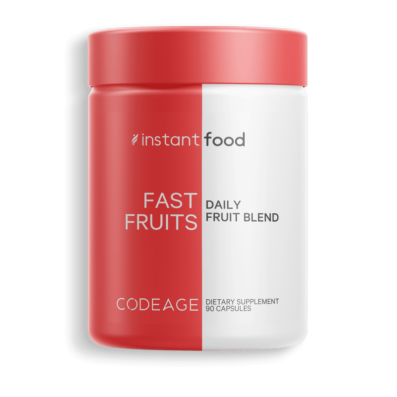 Codeage Instantfood Fast Fruits, Over 15 Fruits Equivalent All-In-One Per Serving, Vegan Daily Fruit Blend, Whole Food Fruits Vitamins Supplement, Minerals, Phytonutrients Multivitamin Capsules, Red Superfoods Daily Pills, Non-GMO