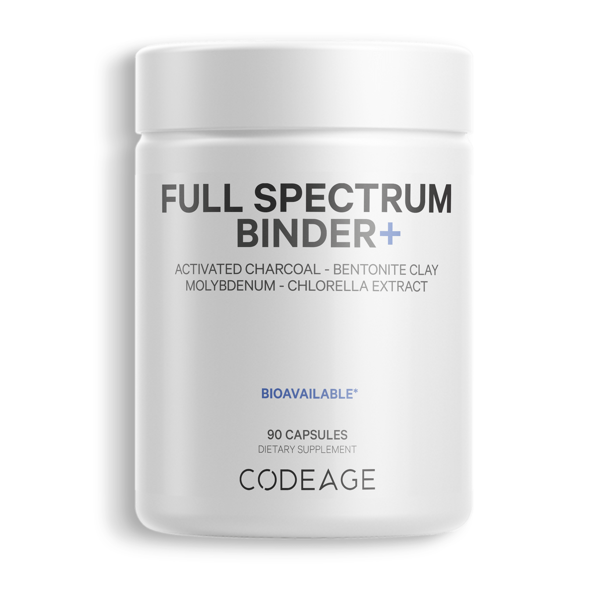 Codeage Toxin Binder Full Spectrum Vegan Plant Based Activated Charcoal Chlorella Front