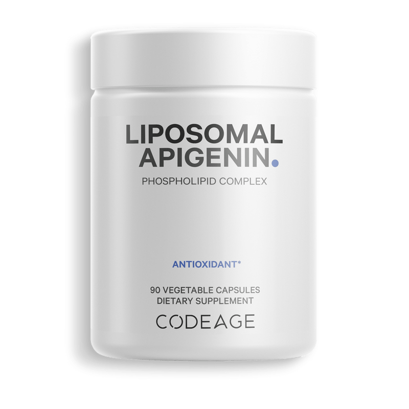 Codeage Liposomal Apigenin 50 mg Capsule Supplement, Flavonoid Found in Chamomile Tea, Ayurvedic-Inspired Vegan Blend with Phospholipids & Liposomes