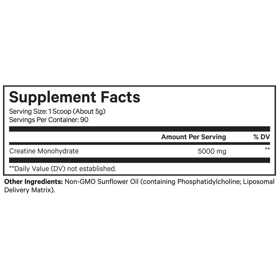 Codeage Creatine Liposomal 5000mg Supplement facts