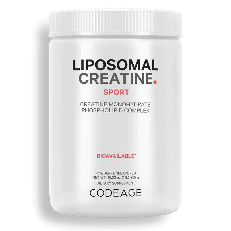 Codeage Liposomal Creatine Monohydrate 5000 mg Powder Supplement, Sport Nutrition, Phospholipid Complex from Non-GMO Sunflower Oil