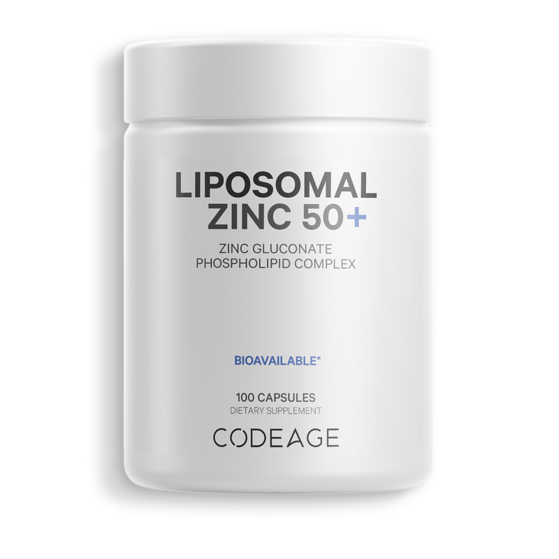 Codeage Liposomal Zinc 50 mg Capsules, Vegan Zinc Mineral Supplement