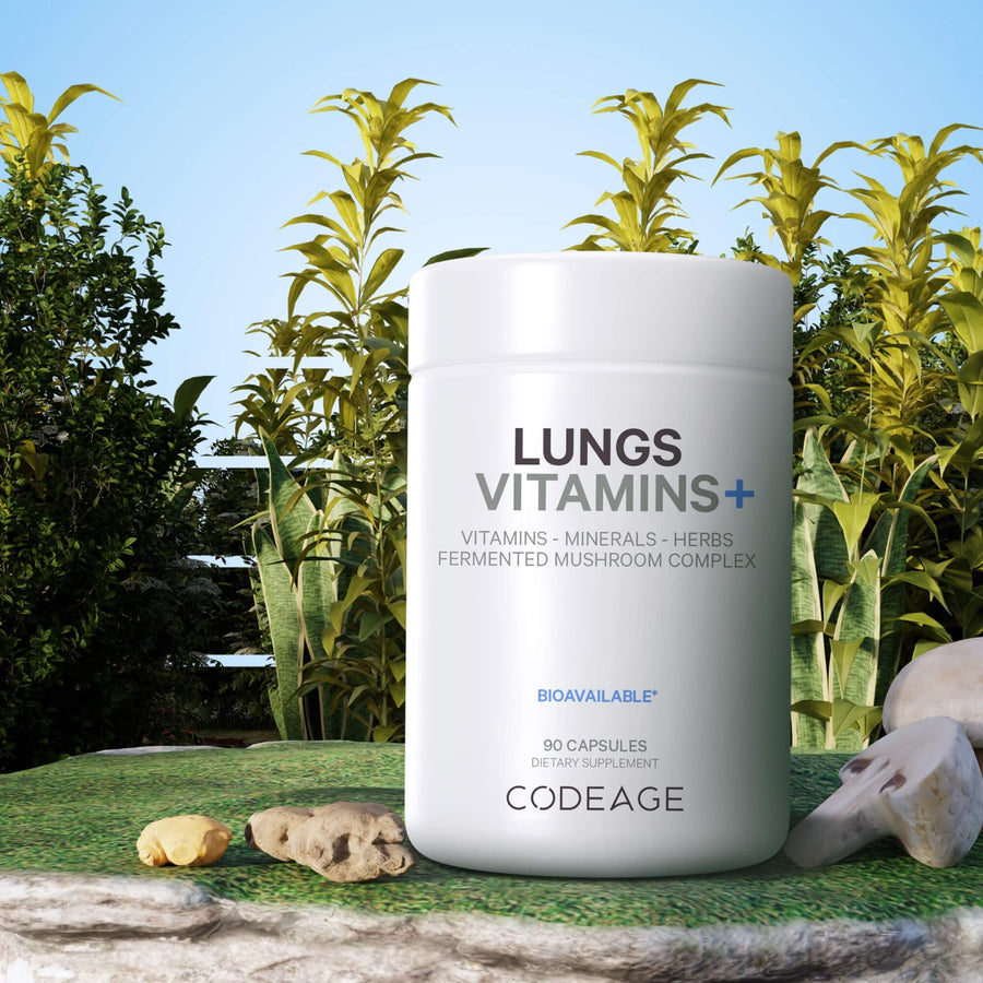 Codeage Lungs Vitamins Supplement Milk Thistle Long Pepper Ginger Root Tylophora