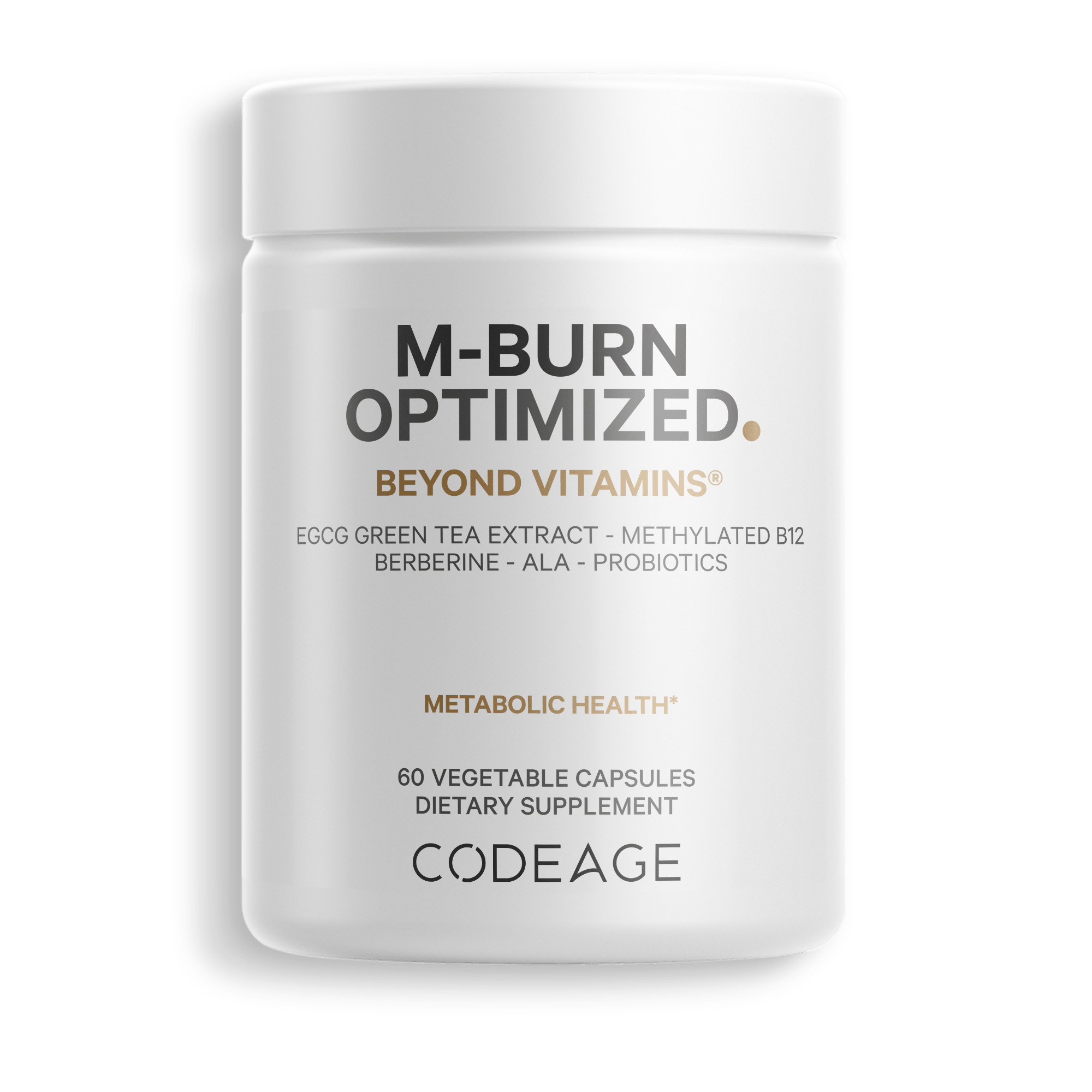 Codeage M-Burn Optimized EGCG Green Tea Leaf Extract Vitamin B12 Methylcobalamin Supplement Berberine HCl Alpha Lipoic Acid & Probiotic Blend 300 million AFU with Akkermansia muciniphila