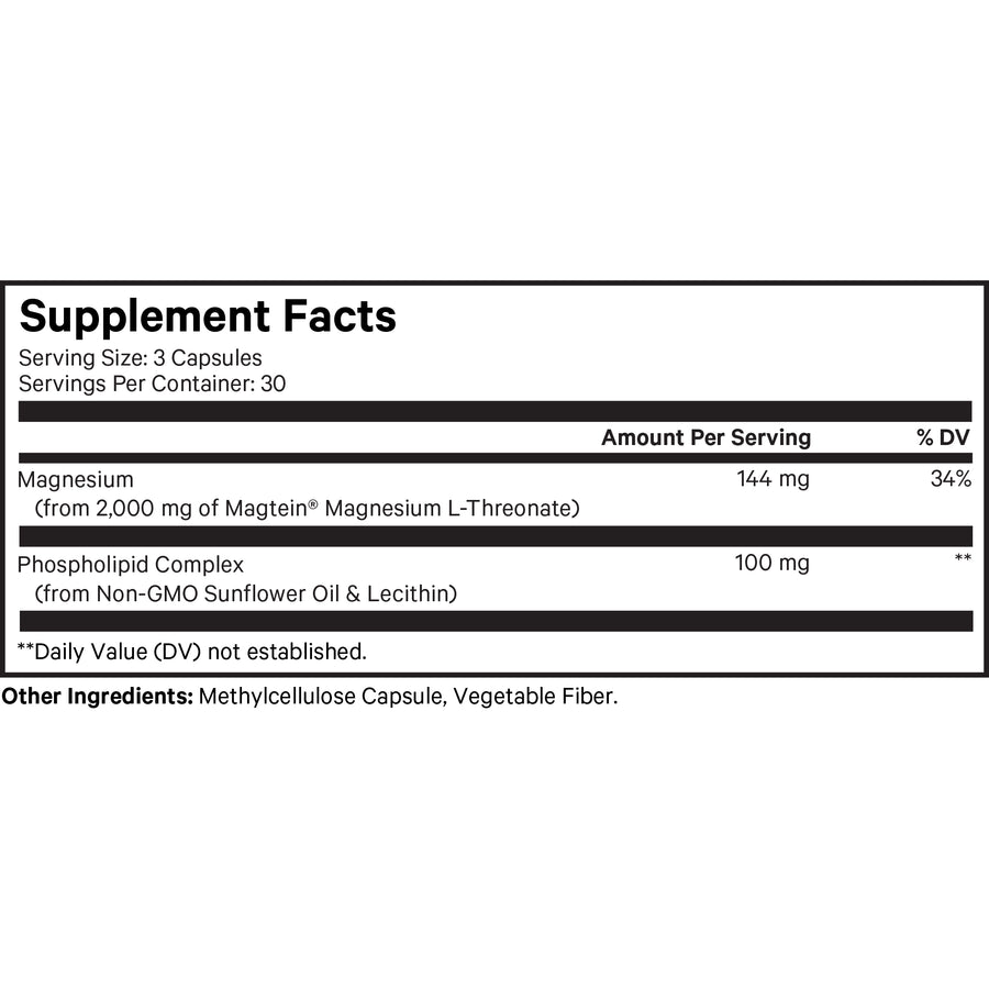 Codeage Liposomal Magnesium Threonate Supplement Formula Capsules ingredient list