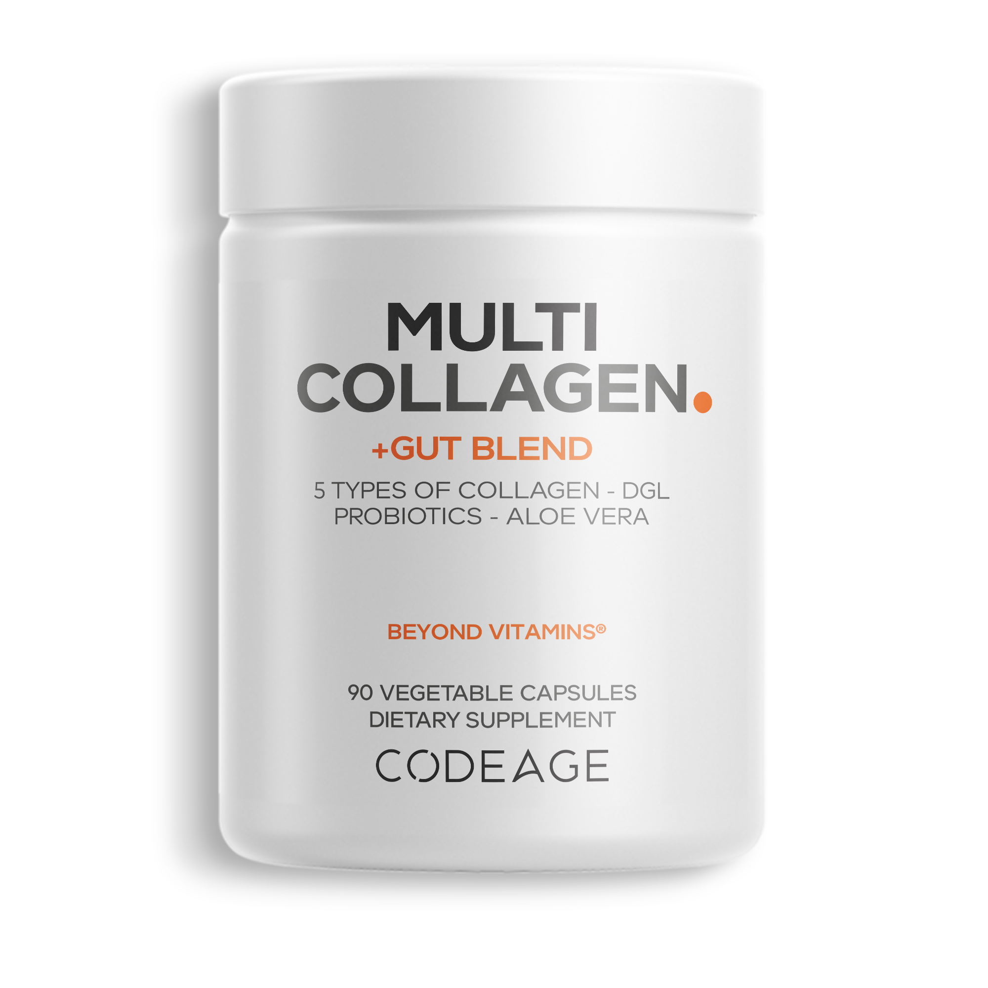 Codeage Hydrolyzed Multi Collagen + Gut Blend Digestive Aid Supplement in Capsules, Collagen Peptides Type I, II, III, V & X with Probiotic Blend and Licorice, Marshmallow, Slippery Elm for Gut Health & Digestion Support