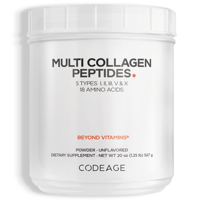 Hydrolyzed Collagen Powder Grass Fed Collagen Peptides Powder Codeage Polvo de colageno amino acids proteins proteinas supplement Multi Supplement Codeage Grass Fed Beef Bovine 5 types