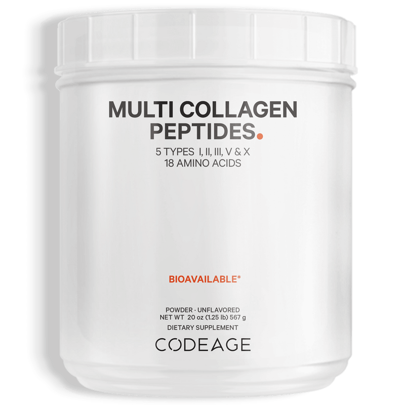 Hydrolyzed Collagen Powder Grass Fed Collagen Peptides Powder Codeage Polvo de colageno amino acids proteins proteinas supplement Multi Supplement Codeage Grass Fed Beef Bovine 5 types