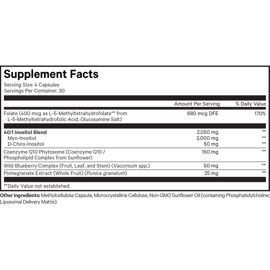 Codeage Liposomal Ovarian Inositol Supplement Facts