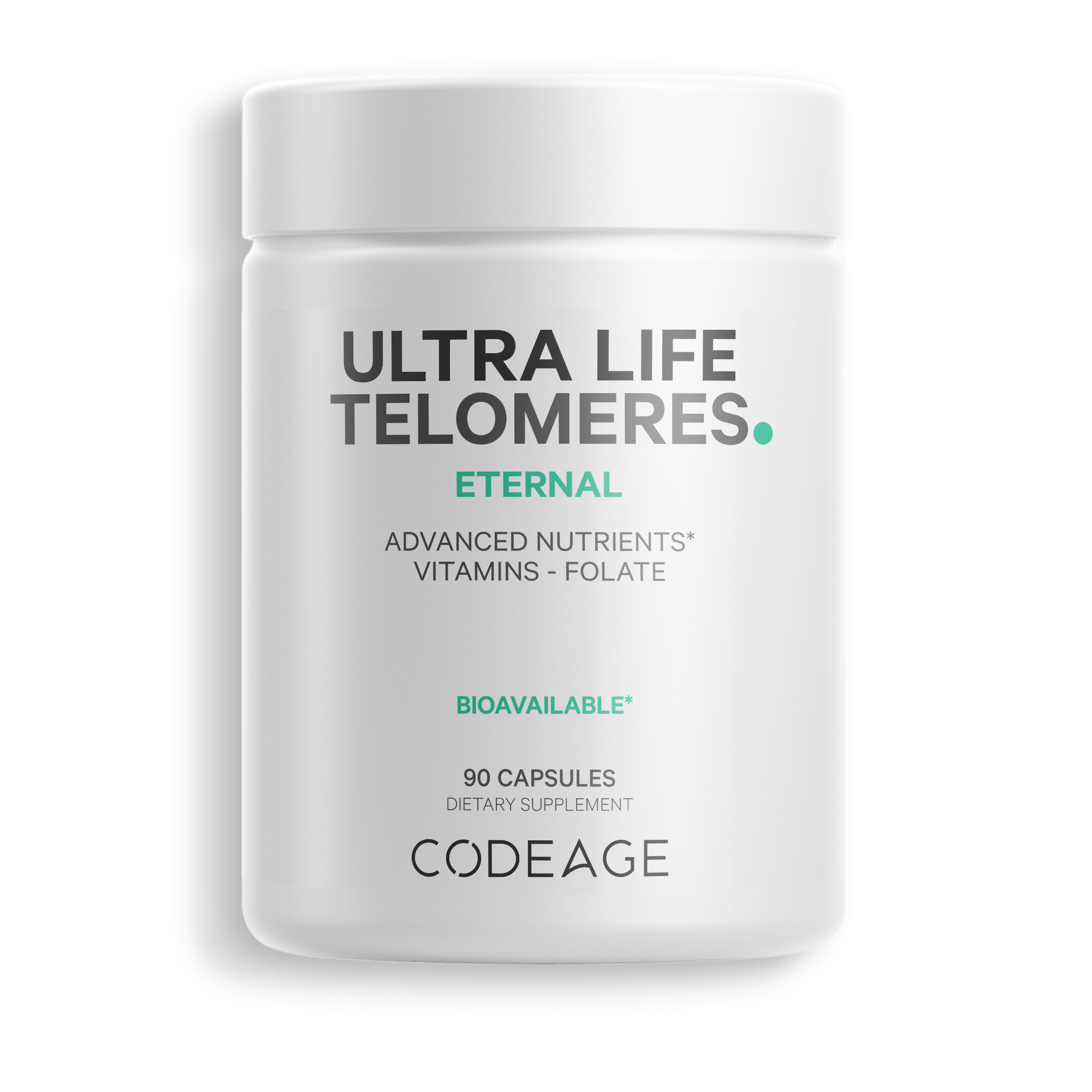 Codeage Life Telomeres Supplement DNA front Methylated Vitamins Folate Telomeres Methylcobalamin