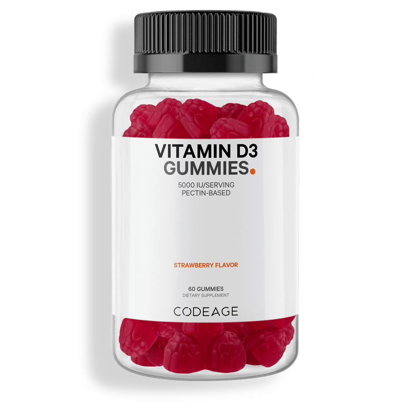 Vitamin D3 Gummies Chewable gummy Daily Vitamin Codeage Strawberry Flavor Pectin Based