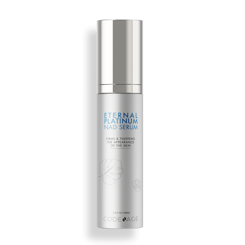 Codeage Eternal Platinum NAD + Face Serum with Resveratrol, Niacinamide, Collagen, Vitamin E, English Lavender, Aloe Vera & Seaweed Cosmetics Beauty Skincare Product